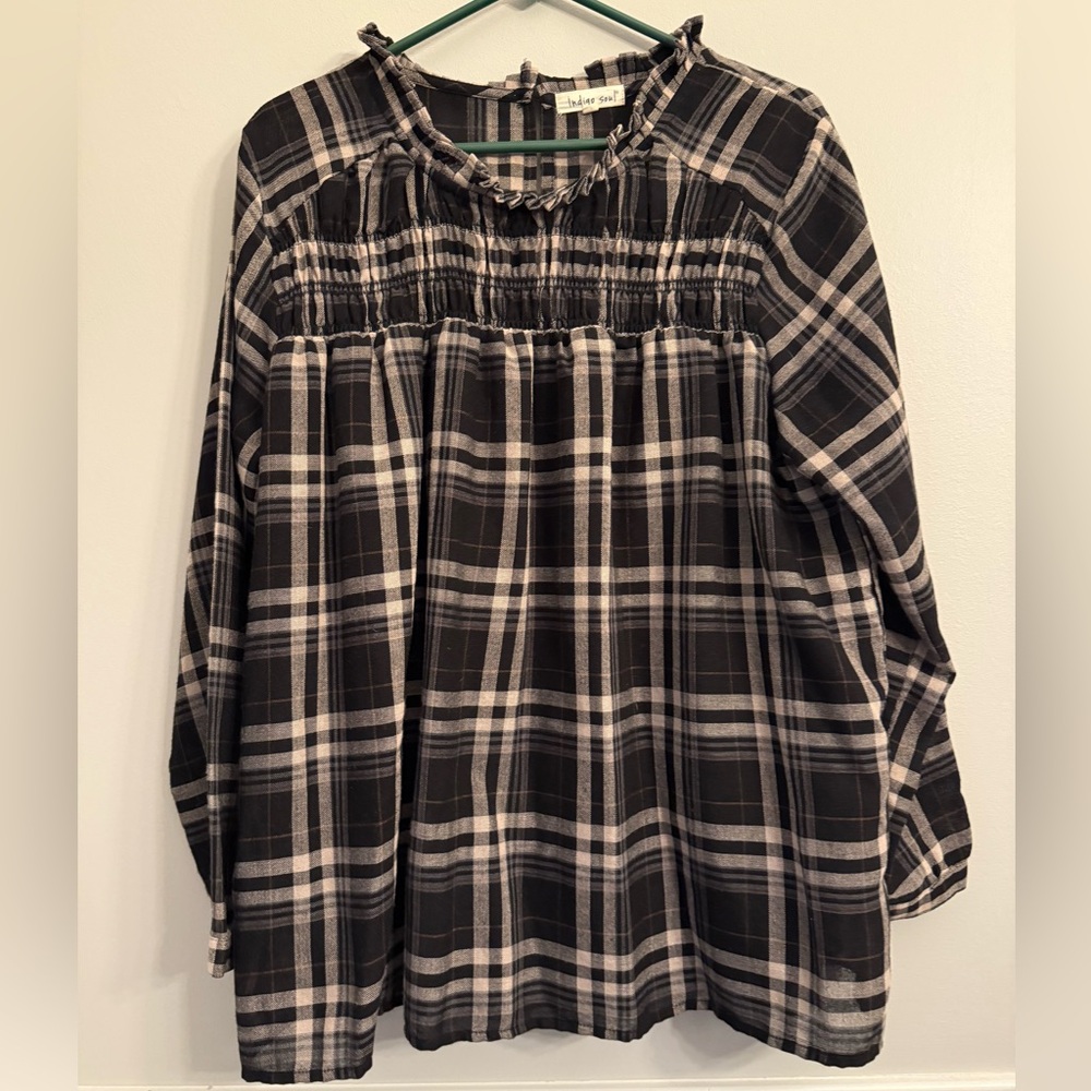 Indigo Soul long sleeve top, like new, XL